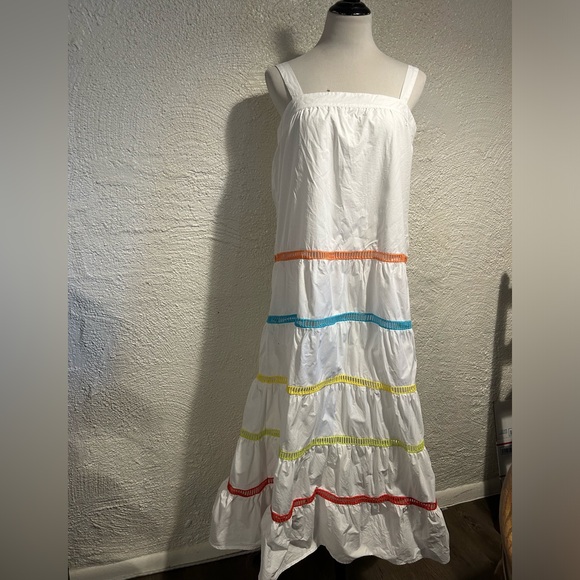 ENGLISH FACTORY Color Trim Sleeveless Maxi Dress Size L - Picture 8 of 15